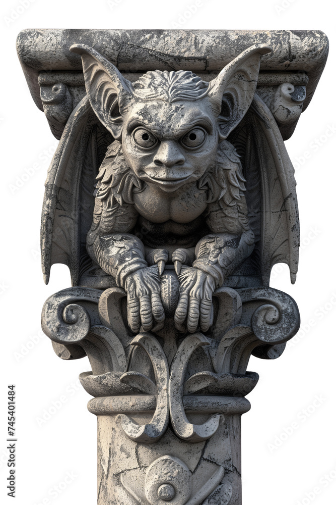 Gargoyle isolated with transparent background. Scary stone gargoyle. Medieval gargoyle
Gargoyle isolated with transparent background. Scary stone gargoyle. Medieval gargoyle