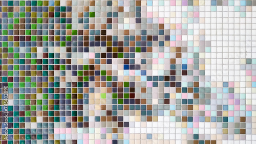 Small size ceramic tile mosaic bright, abstract, decorative background