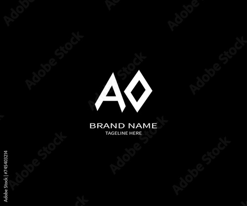 Abstract AO letter logo Design. With black background Free Download Abstract AO letter logo Design. With black background - GFXLoad