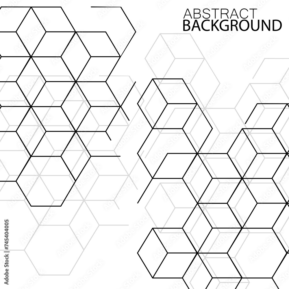 Abstract geometric background with cubes. Geometrical concept with lines and points. Vector illustration Abstract geometric background with cubes. Geometrical concept with lines and points. Vector illustration