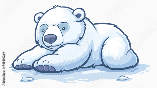 Cartoon Cute Polar Bear Wild Artic Vector Illustration