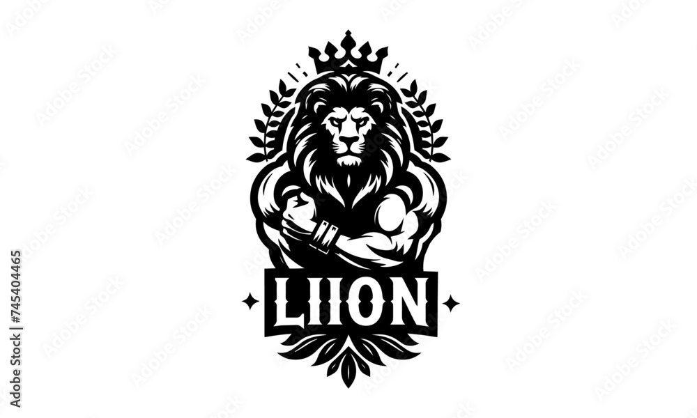 lion mascot logo icon, silhouettes mascot sketch concept , lion mascot logo icon 04