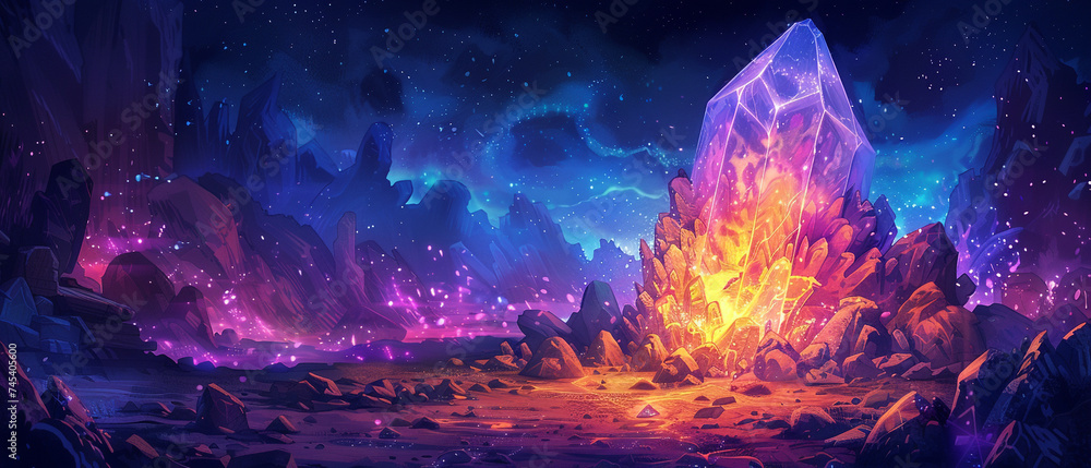 Fototapeta premium A traveler guided by maps woven from folklore seeks a legendary sapphire hidden within the untamed wilderness a gem believed to be protected by the spirits of nature