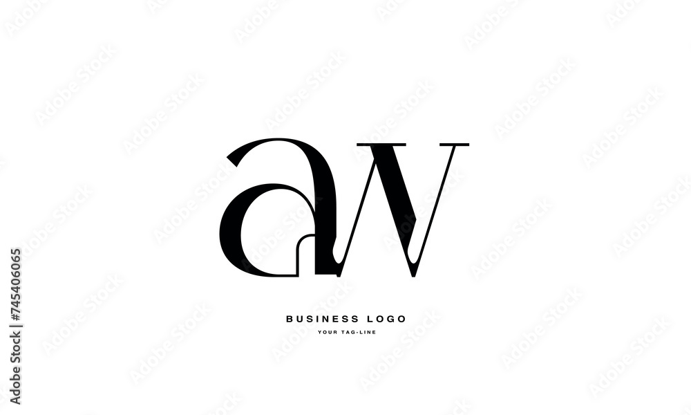 AW, WA, A, W, Abstract Letters Logo Monogram