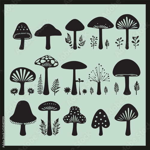 set of mushrooms