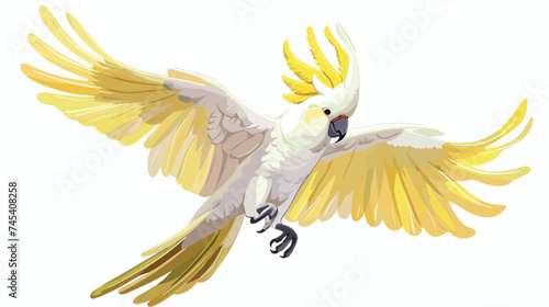 Cockatoo Bird Icon Over White Background. Colorful D photo