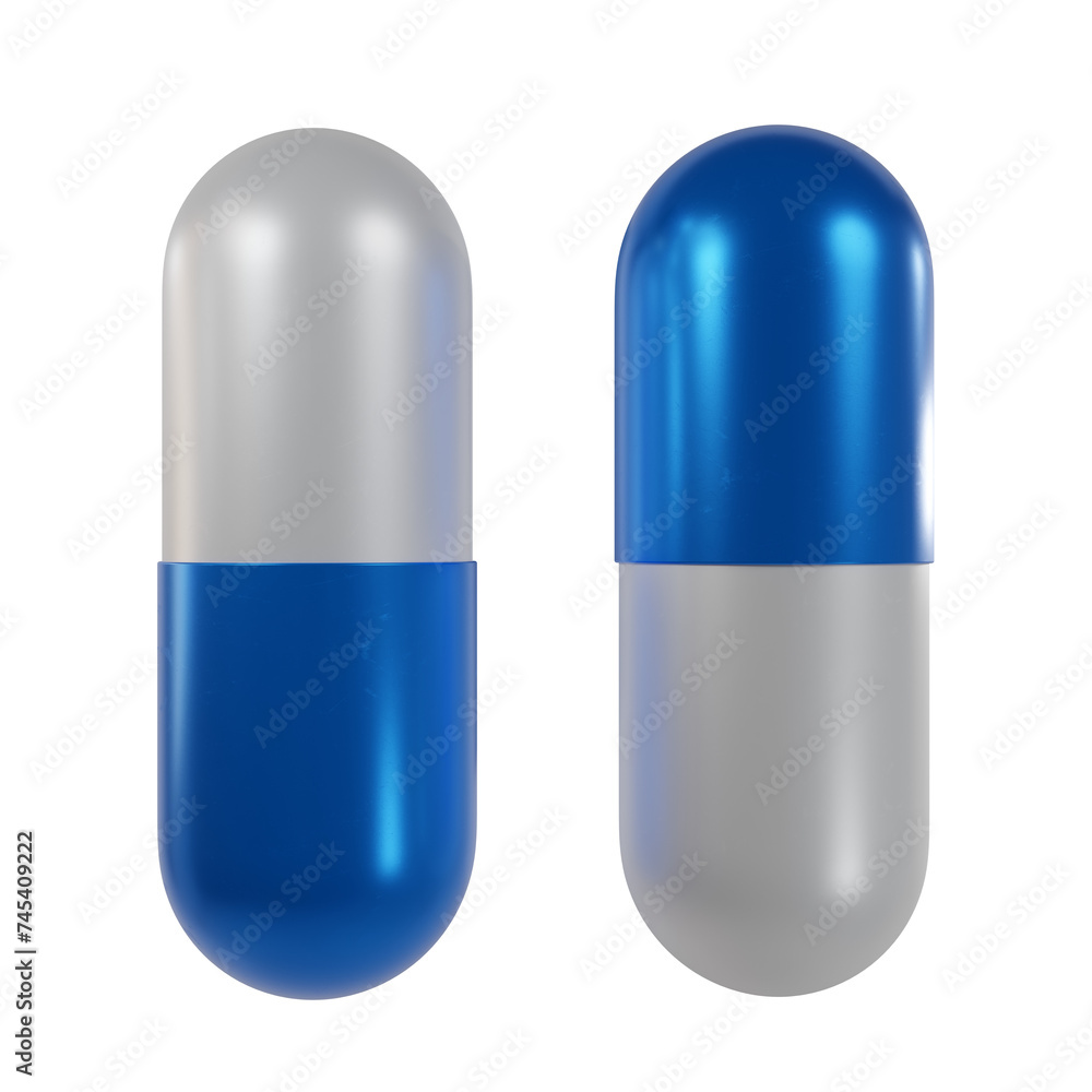Capsules Medicine Pill White And Blue PNG illustration 3D rendering Capsules Medicine Pill White And Blue PNG illustration 3D rendering