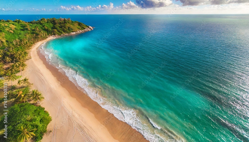 vue de dessus image aérienne du drone d'une magnifique plage de paysages de mer à l'eau vue de dessus image aérienne du drone d'une magnifique plage de paysages de mer à l'eau