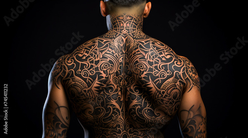 Man with Large Tattoo from Behind © EwaStudio