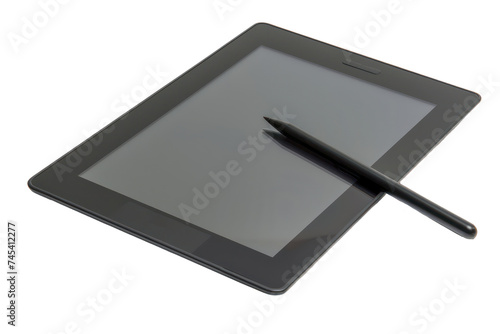 Graphics tablet with stylus for digital design, cut out - stock png. photo