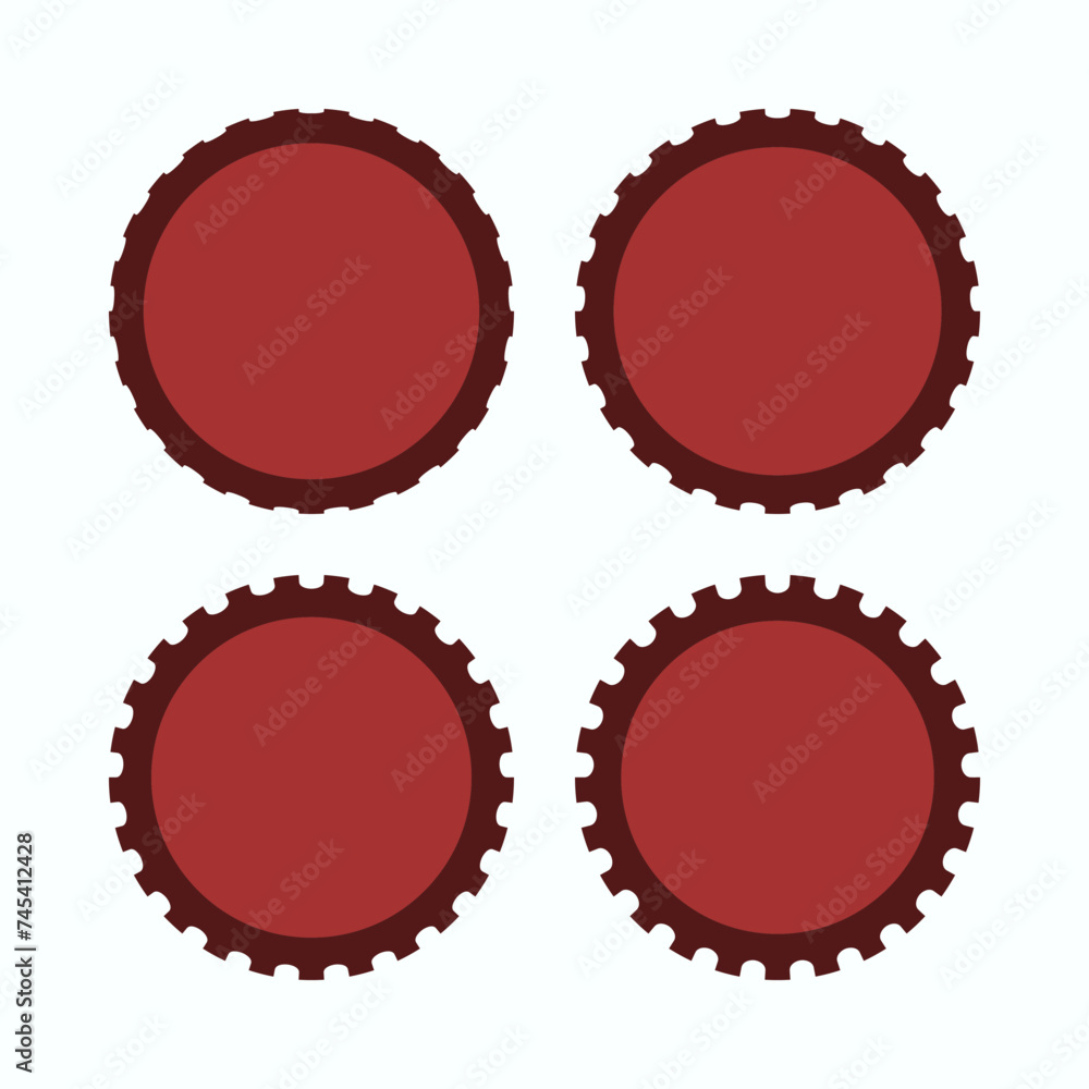 Perforated Edge Red Circle Stroke Shapes Perforated Edge Red Circle Stroke Shapes