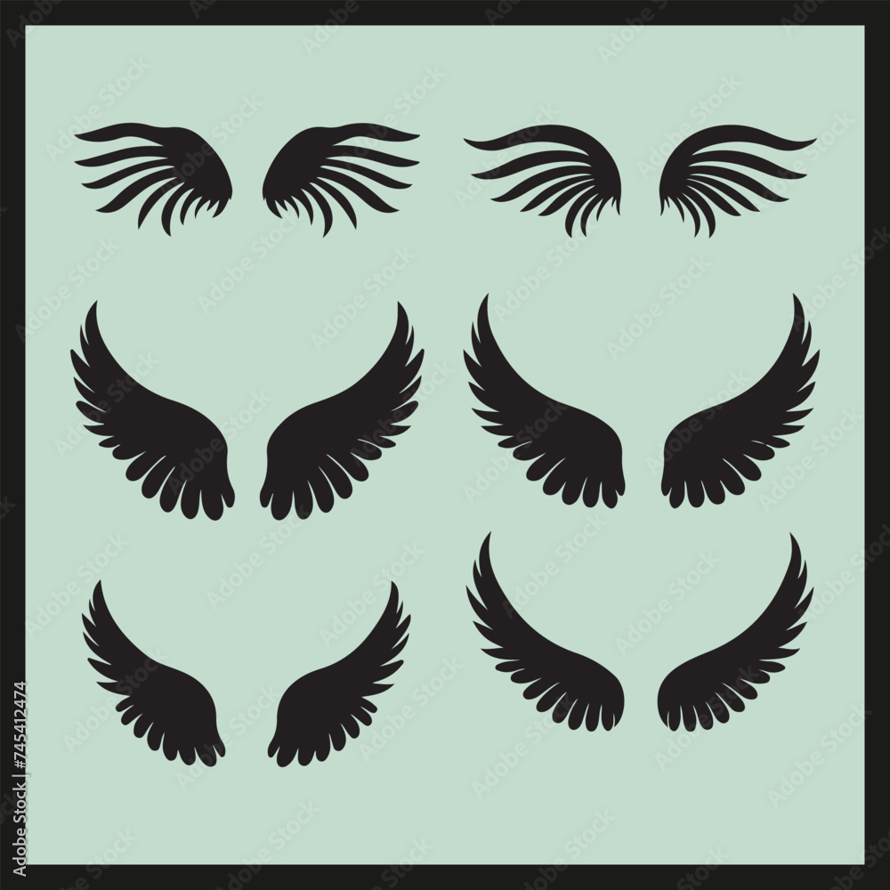 wings set vector wings set vector