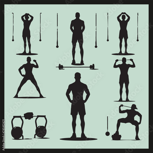 silhouette of a person with dumbbells
