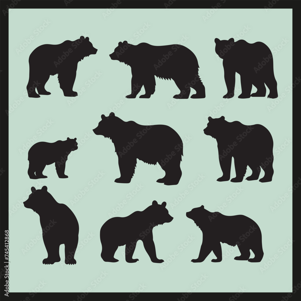 Naklejka premium set of animals silhouettes