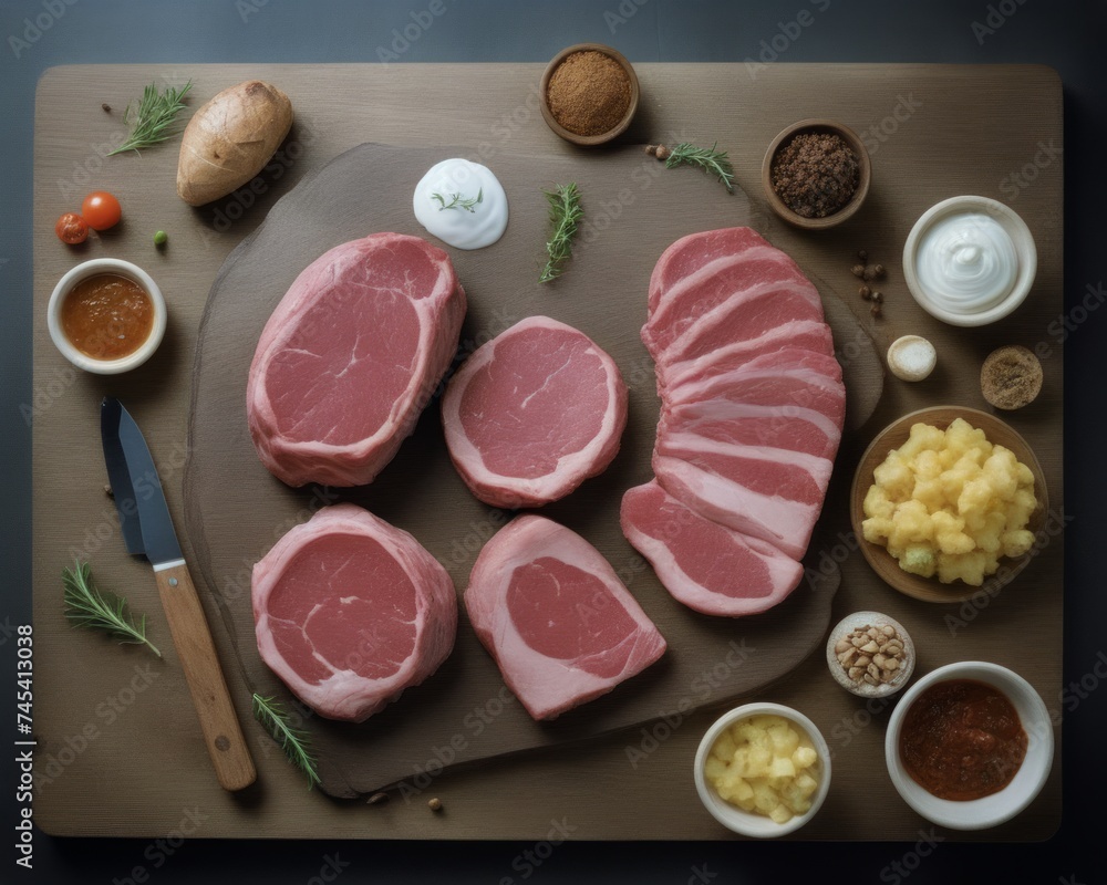 Delicious Meat Products Background: Fresh Cuts, Butcher's Selection, Carnivore's Paradise Delicious Meat Products Background: Fresh Cuts, Butcher's Selection, Carnivore's Paradise