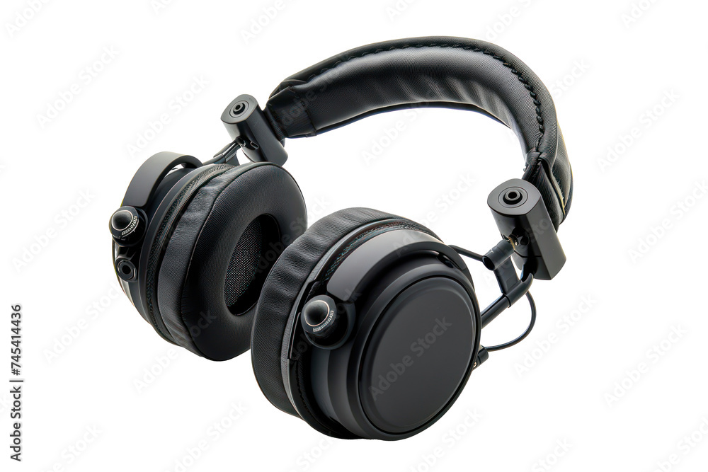 Professional studio headphones for quality sound, cut out - stock png. Professional studio headphones for quality sound, cut out - stock png.
