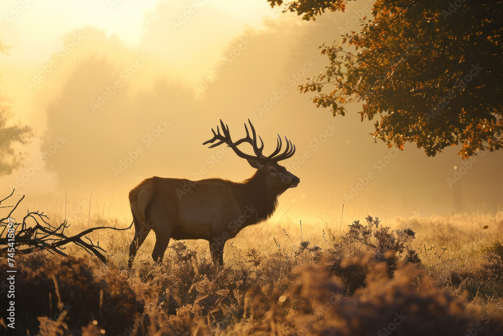Deer in the Morning forest Deer in the Morning forest