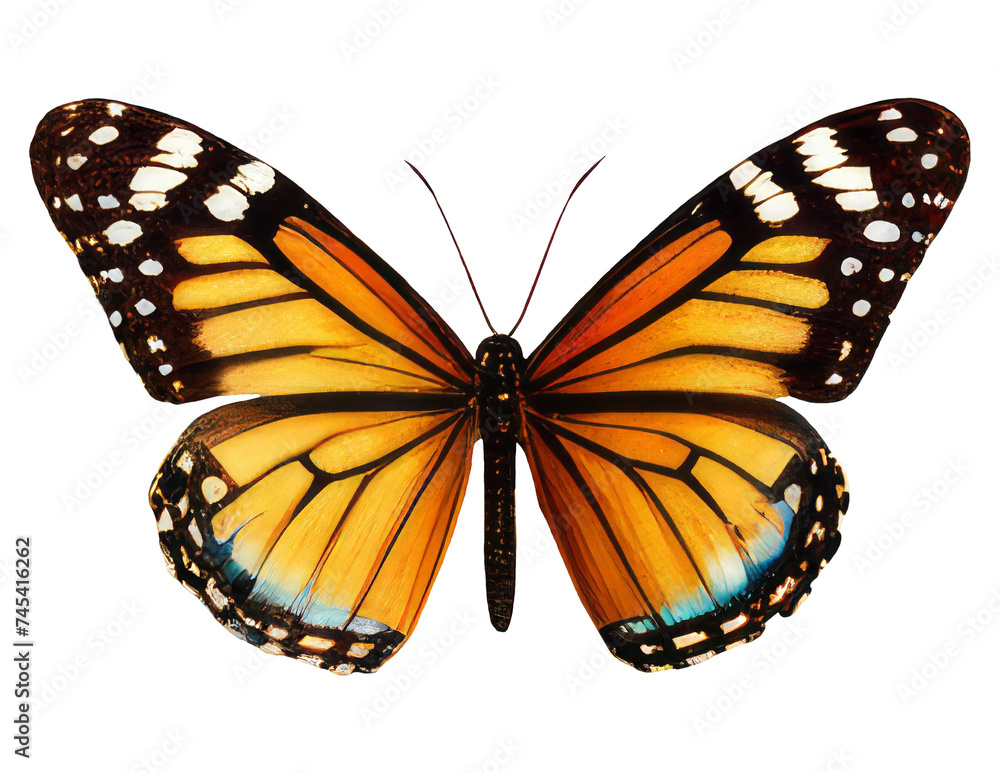 Fototapeta premium Old world swallowtail butterfly isolated on transparent background Closeup beautiful butterfly Retro Vintage