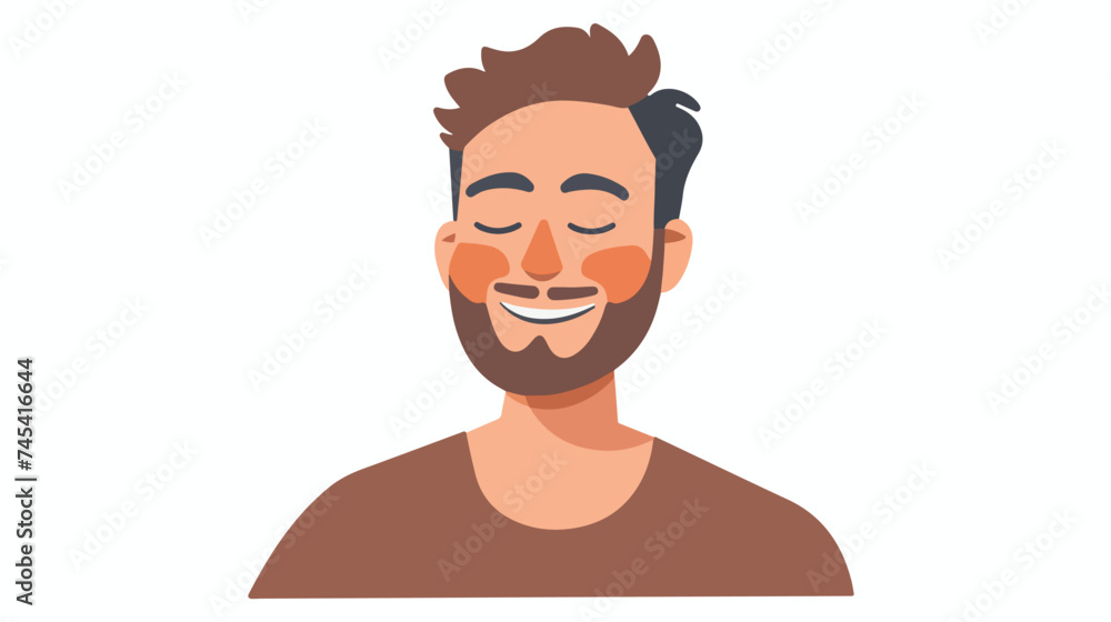 Man Smiling With Eyes Closed Icon Vector Illustratio