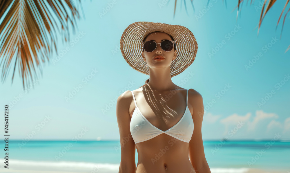 Beautiful woman at a holiday on the beach