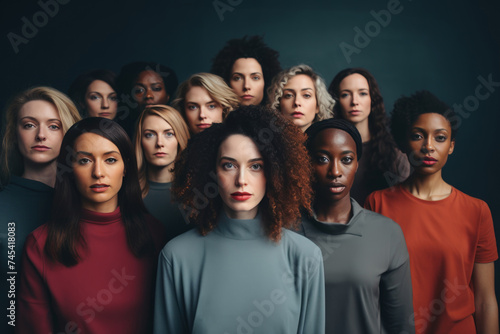 Diverse beauty: group of multiracial women