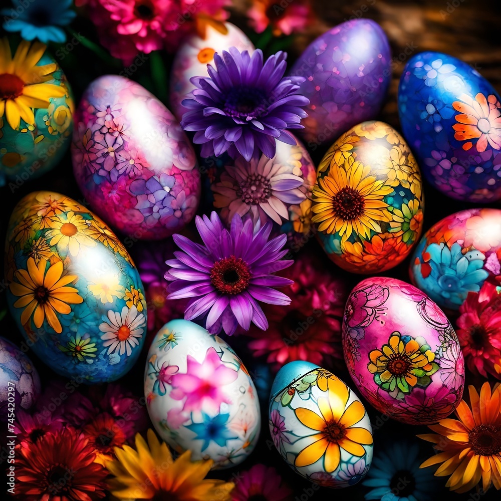 colorful easter eggs
