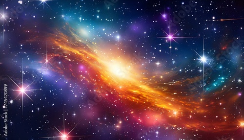 Image vectorielle fond d'univers abstrait coloré avec galaxies et étoiles scintillantes 9054.jpg, Firefly Image vectorielle fond d'univers abstrait coloré avec galaxies et étoiles scintillantes photo