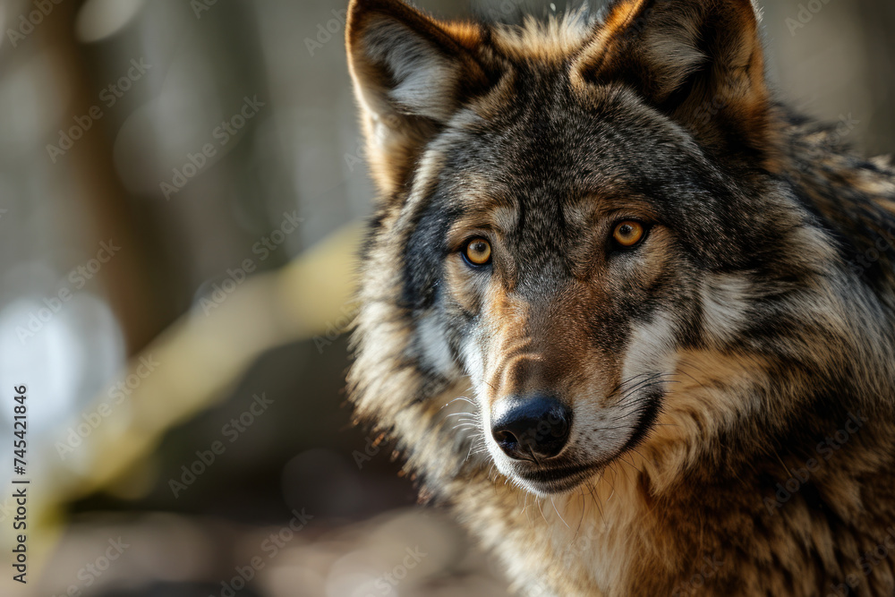 grey wolf portrait