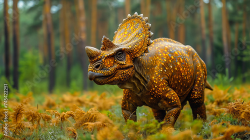 Triceratops in Nature.Jurassic Giant