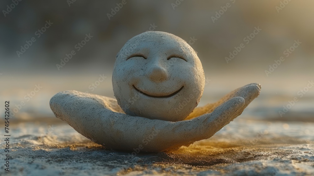 Obraz premium Smiling Buddha, Happy Stone, Laughing Rock, Joyful Jellystone.