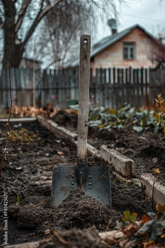 Cultivating a vegetable garden with hand tools