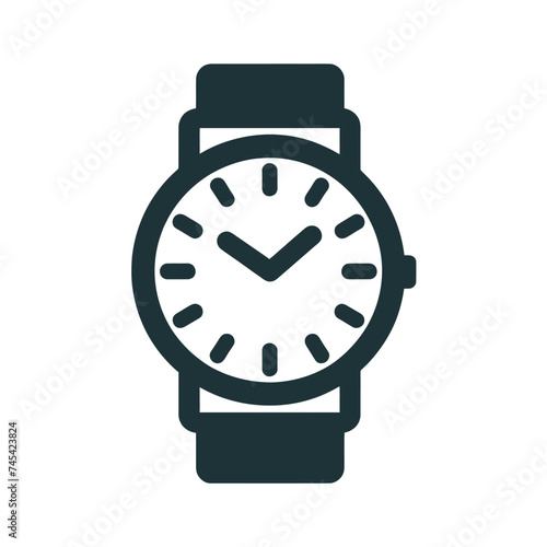 Clock vector icon. minimalist clock illustration.