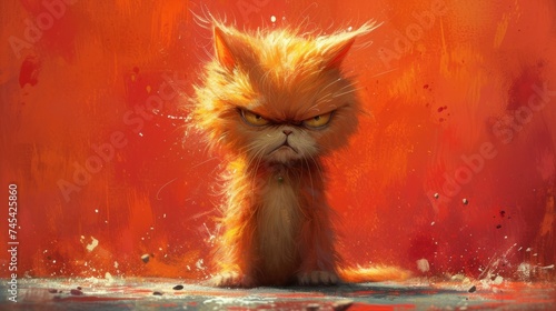Angry Cat, Furious Feline, Mad Kitty, Enraged Cat. photo
