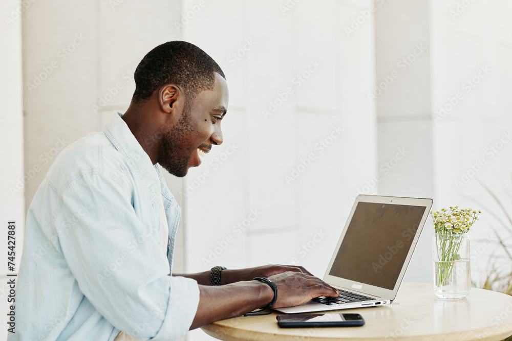 Man business laptop businessman technology sitting office computer person male modern