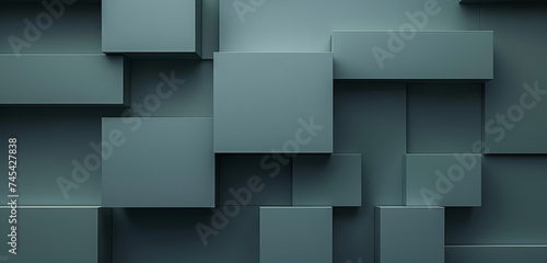 A monochromatic grey geometric block pattern background.