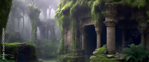 old ancient ruins deep in the jungle