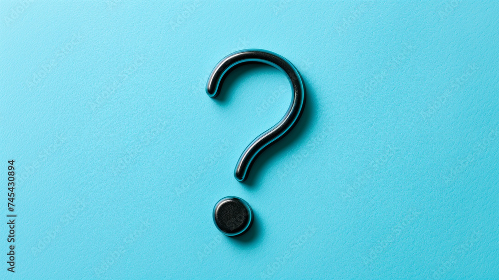 Naklejka premium Question Mark on Blue Background