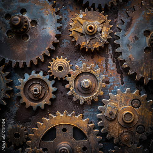 Rustic Steampunk Gears and Cogs Texture