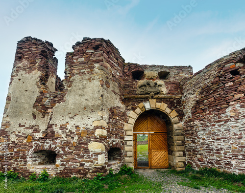 Pidzamochok castle spring  ruins, Ternopil Region, Ukraine. photo