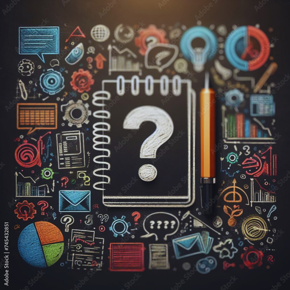 Fototapeta premium question mark on blackboard 2