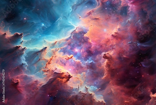 Space background with realistic nebula Generative AI