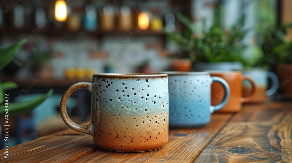 Rustic still life with cups and plants Rustic still life with cups and plants