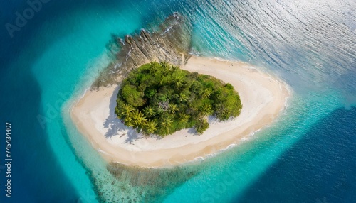 aerial view of a tropical island in the sea