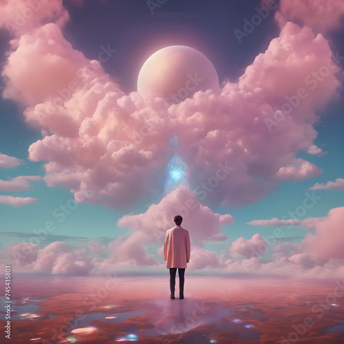 person in the clouds