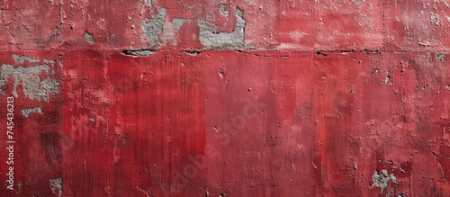A textured background of an exposed concrete wall covered in a deep shade of red paint with white paint splashed across the surface as a contrasting element.
