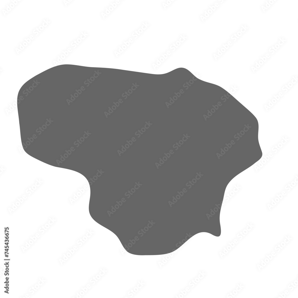 Lithuania country simplified map. Grey stylish smooth map. Vector icons isolated on white background.