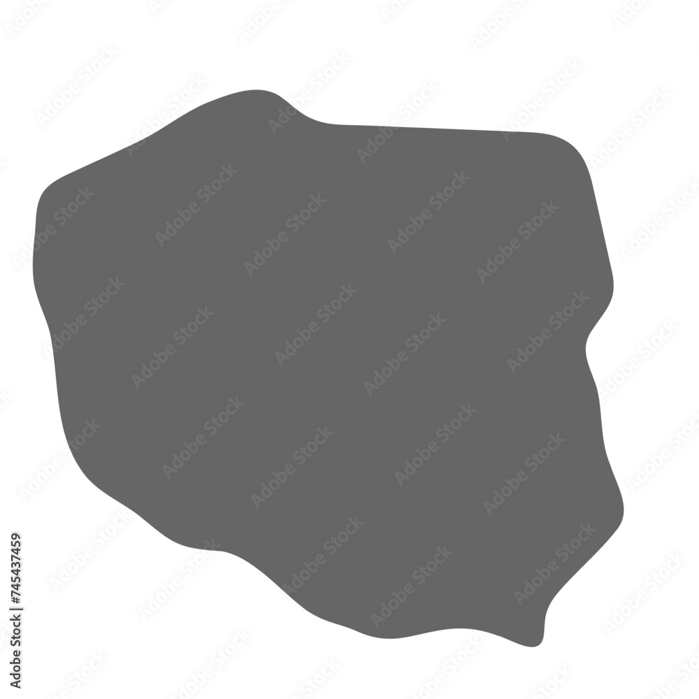 Poland country simplified map. Grey stylish smooth map. Vector icons isolated on white background.