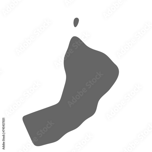 Oman country simplified map. Grey stylish smooth map. Vector icons isolated on white background.