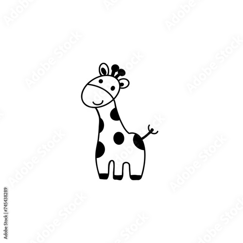 toy giraffe, sketch vector illustration, isolated on white background.