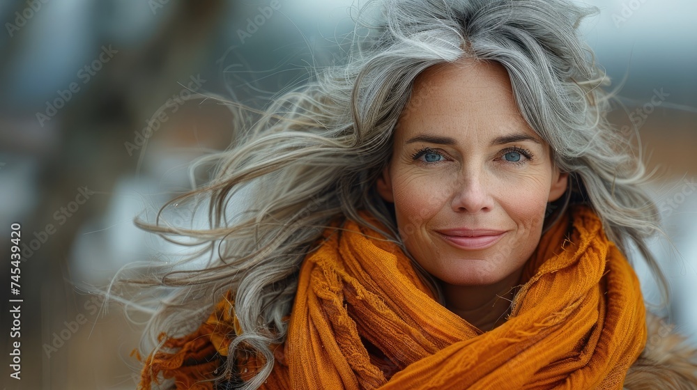Portrait of a beautiful woman smiling in the park